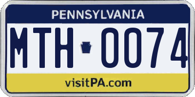 PA license plate MTH0074