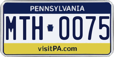 PA license plate MTH0075