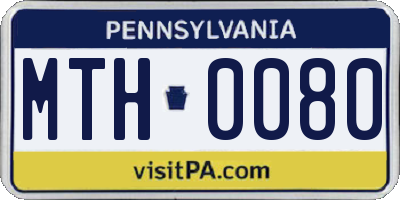 PA license plate MTH0080