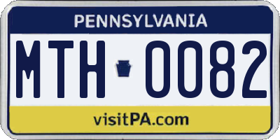 PA license plate MTH0082