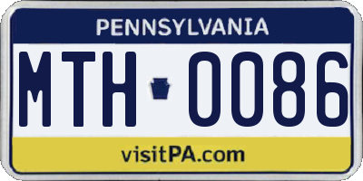 PA license plate MTH0086