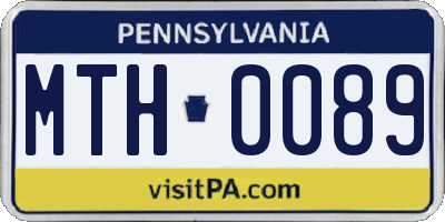 PA license plate MTH0089