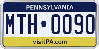 PA license plate MTH0090
