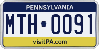 PA license plate MTH0091