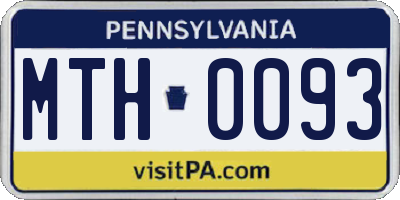 PA license plate MTH0093