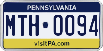 PA license plate MTH0094
