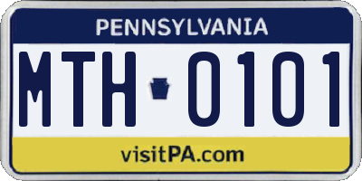 PA license plate MTH0101