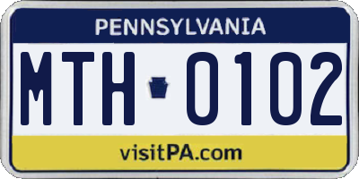 PA license plate MTH0102