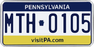 PA license plate MTH0105