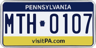 PA license plate MTH0107