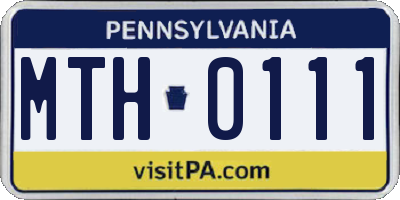 PA license plate MTH0111