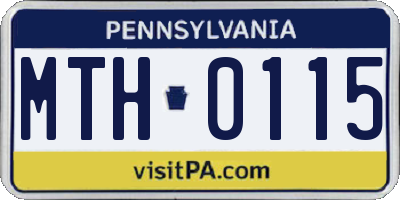 PA license plate MTH0115