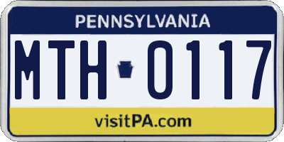 PA license plate MTH0117