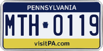 PA license plate MTH0119