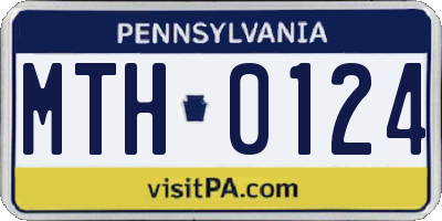 PA license plate MTH0124