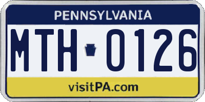 PA license plate MTH0126