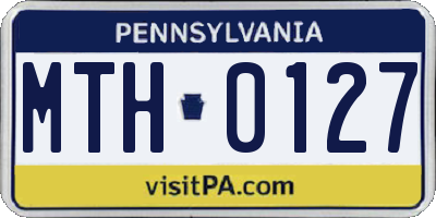 PA license plate MTH0127