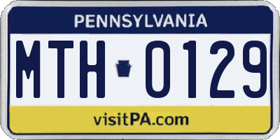 PA license plate MTH0129