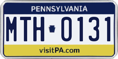 PA license plate MTH0131