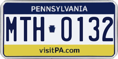 PA license plate MTH0132