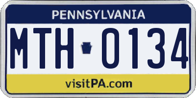 PA license plate MTH0134