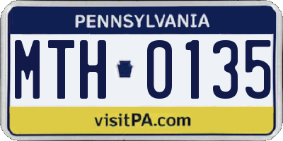 PA license plate MTH0135
