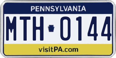 PA license plate MTH0144