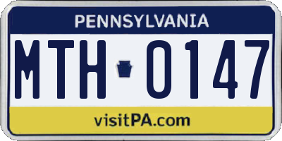 PA license plate MTH0147