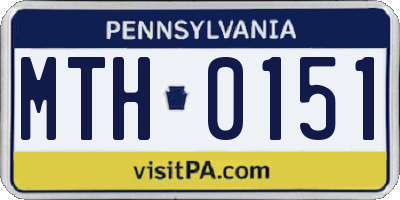 PA license plate MTH0151