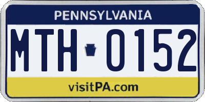 PA license plate MTH0152