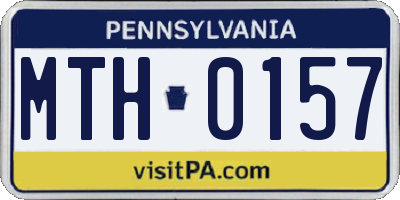 PA license plate MTH0157
