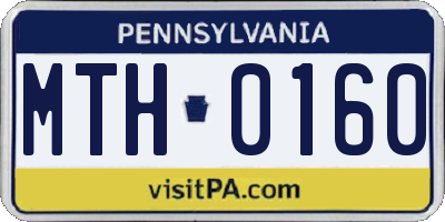 PA license plate MTH0160