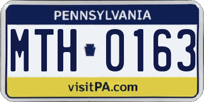 PA license plate MTH0163