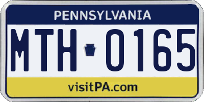 PA license plate MTH0165