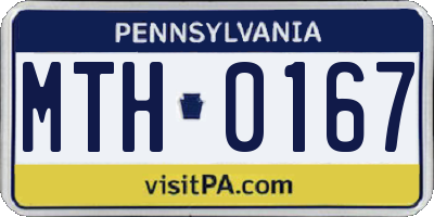 PA license plate MTH0167