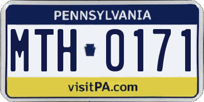 PA license plate MTH0171