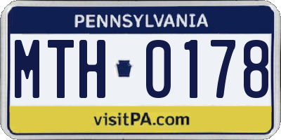 PA license plate MTH0178