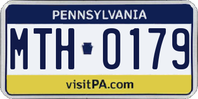 PA license plate MTH0179