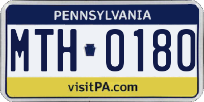 PA license plate MTH0180