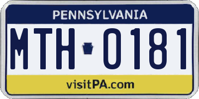 PA license plate MTH0181
