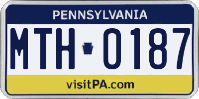 PA license plate MTH0187