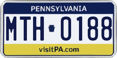 PA license plate MTH0188