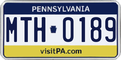 PA license plate MTH0189