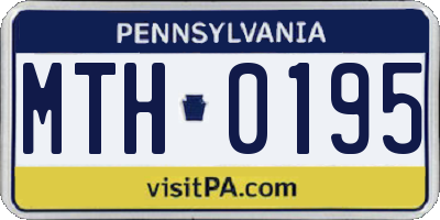 PA license plate MTH0195