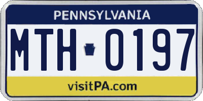 PA license plate MTH0197