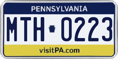 PA license plate MTH0223