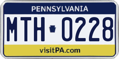 PA license plate MTH0228
