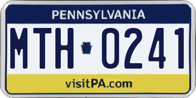 PA license plate MTH0241