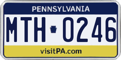 PA license plate MTH0246