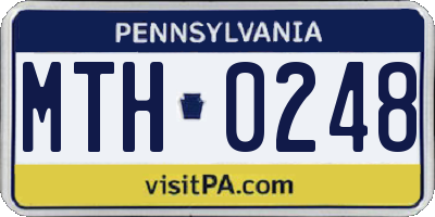 PA license plate MTH0248